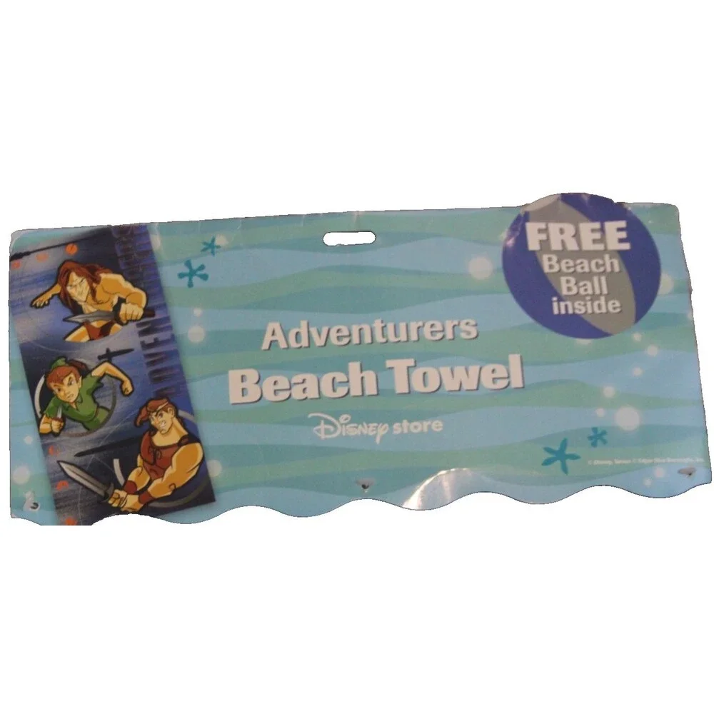 Disney Store Adventurers Beach Pool Towel Peter Pan Hercules Tarzan 30